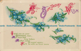 R006583 Greeting Postcard. A Birthday Wish - Monde