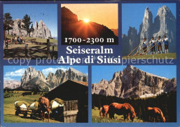 72563455 Seiser Alm Dolomiten Dolomiten Schierngebiet Alphornblaeser  - Other & Unclassified