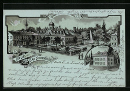 Lithographie Bad Brunnthal Bei München, Villa Maria, Ortspartie  - Other & Unclassified