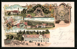 Lithographie Schäftlarn, Brauerei Und Gasthaus, Kloster Schäftlarn, Inneres Der Kirche  - Other & Unclassified