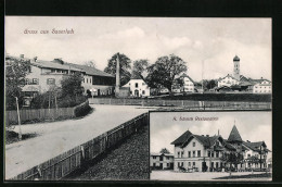 AK Sauerlach, Restaurant Von A. Schmotz, Ortspartie Mit Denkmal  - Other & Unclassified