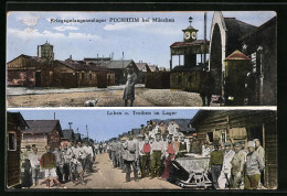 AK Puchheim Bei München, Kriegsgefangenenlager, Leben Und Treiben Im Lager  - Oorlog 1914-18