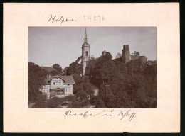 Fotografie Brück & Sohn Meissen, Ansicht Stolpen I. Sa., Blick Auf Die Kirche Und Schlossruine  - Places
