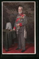 Künstler-AK König Ludwig III. Von Bayern In Uniform Mit Pickelhaube Mit Rosshaarbusch  - Familles Royales