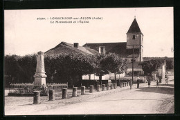CPA Longchamp-sur-Aujon, Le Monument Et L`Église  - Andere & Zonder Classificatie