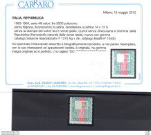 Alti Valori Lire 3.000 Splendido Esemplare Senza Stampa Della "Siracusana" - Plaatfouten En Curiosa