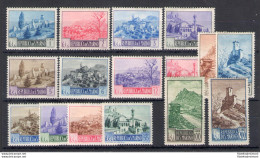 1949-50 SAN MARINO, N. 342-355, Serie Completa Paesaggi,16 Valori, MH* - Serie Linguellata - Altri & Non Classificati