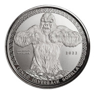 Congo, Silverback Gorilla 2022 - 1 Oz. Pure Silver - Kongo (Dem. Republik 1998)