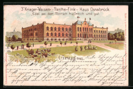 Lithographie Osnabrück, 3` Krieger-Waisen-Renthe-Fink-Haus  - Osnabrueck