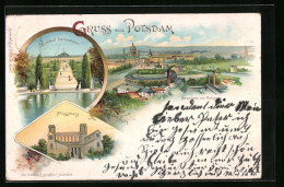 Lithographie Potsdam, Pfingstberg, Sanssouci, Panorama  - Potsdam