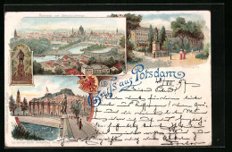 Lithographie Potsdam, Panorama Vom Brauhausberge, Wilhelmsplatz  - Potsdam