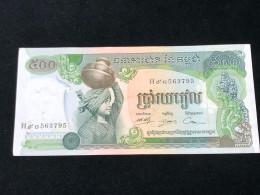 Cambodia Banknotes 500 Riels 1973-75 -replacement Note-1 Pcs Aunc Very Rare - Kambodscha
