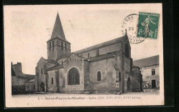 CPA Saint-Pierre-le-Moutier, L`Eglise Et L`Hotel-de-Ville  - Saint Pierre Le Moutier
