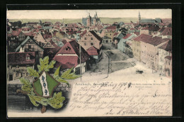 AK Ansbach, Panorama Mit Gasthaus Und Strassenpartie, Wappen  - Ansbach