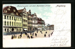 AK Augsburg, Maximiliansplatz Und Obere Maximilians-Strasse  - Augsburg