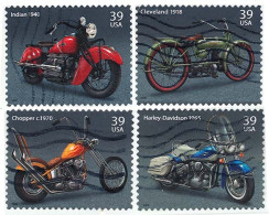 Etats-Unis / United States (Scott No.4085-88 - Moto / Motorcycle) (o) Set Of 4 - Gebraucht