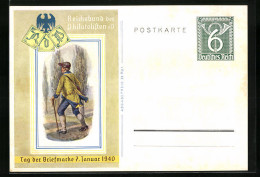 Künstler-AK Reichsbund Der Philatelisten, Tag Der Briefmarke 7.1.1940, Briefträger, Ganzsache  - Briefmarken (Abbildungen)