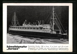 AK Modell Des Schnelldampfers Europa  - Steamers