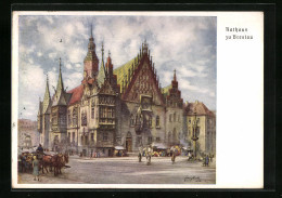 Künstler-AK Breslau, 12. Deutsches Sängerbundesfest 1937, Rathaus, Ganzsache  - Cartoline