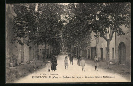 CPA Puget-Ville, Entrée Du Pays, Grande Route Nationale  - Autres & Non Classés