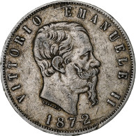 Italie, Vittorio Emanuele II, 5 Lire, 1872, Milan, Argent, TB, KM:8.3 - 1861-1878 : Victor Emmanuel II.