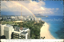 72516537 Hawaii_US-State Morning Rainbow Dips Over Diamond Head - Otros & Sin Clasificación