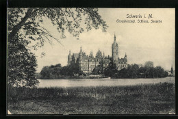 AK Schwerin I. M., Grossherzogl. Schloss, Seeseite  - Schwerin
