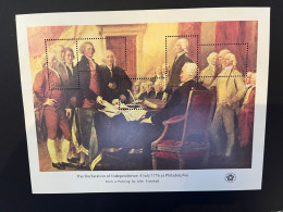 9-11-2023 (stamps) USA - Bicentennial Souvenir Sheet - Declaration Of Independence (mint/ Neuve) 21 X 16 Cm - Blokken & Velletjes