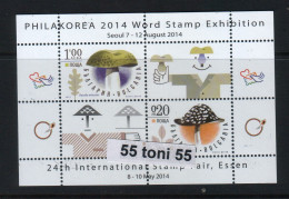 2014 MUSHROOMS (W.Exh.stamp-Philakorea ) S/S- MNH (total Print 2100 Pieces)  BULGARIA / Bulgarie - Ongebruikt