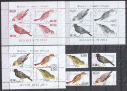 2014,Fauna  Songbirds 4v.+ S/S – MNH + 2 S/S - Missing Value  Bulgaria/Bulgarie - Unused Stamps