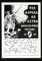 Künstler-AK Freising, Absolvia Minor 1937, Germanenkrieger Strebt Zu Den Sternen  - Autres & Non Classés