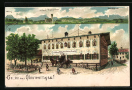 Lithographie Oberwarngau, Gasthaus, Metzgerei Und Bäckerei Von Johan Ehrl  - Autres & Non Classés
