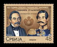 Serbia 2024 Mih. 1250 Serbian Civil Code. Lawyer Jovan Hadzic And Prince Aleksandar Karadzorgzevic MNH ** - Serbia