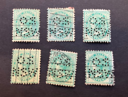 (stamps 19-5-2024) Very Old Australia Stamp - Selection Of 6 PERFIN Stamps (perforée) As Seen On SCANS - Perfins