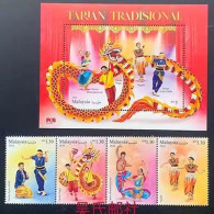 2024 MALAYSIA YEAR OF THE DRAGON STAMP 4V+MS - Chinees Nieuwjaar