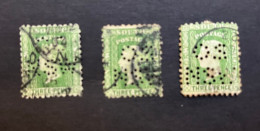 (stamps 19-5-2024) Very Old Australia Stamp - Selection Of 3 PERFIN NSW Stamps (perforée) As Seen On SCANS - Perforadas