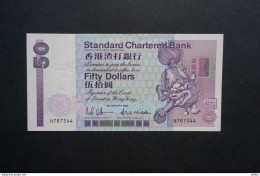 (Tv) 1992 Hong Kong Issue - Standard Chartered Bank 50 DOLLARS ($50)  #H767344  - UNC - Hongkong