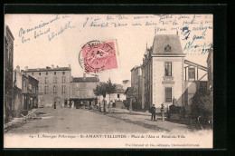 CPA Saint-Amant-Tallende, Place De L`Aise Et Hotel De Ville  - Autres & Non Classés