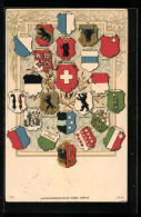 AK Schweiz, Schweizer Wappen, Zug, Luzern, Schwyz, Appenzell, Schaffhausen U. A.  - Other & Unclassified