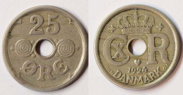 Dänemark/Denmark 25 Oere 1924 Christian X.    (r769 - Danimarca