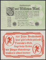 Kaarst - 2 Millionen Mark Stadtbanknote 1981 Stadtbankdirektorium :-)  XF - Other & Unclassified