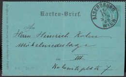 Österreich - Austria Kartenbrief 1889 Alsergrund N. Weissgärber  (20244 - Other & Unclassified