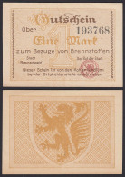 Niedersachsen - Braunschweig 1 Mark Für Brennstoffe Gutschein/Notgeld  (20402 - Other & Unclassified