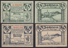 ZOBTEN Am Berge  Schlesien 2 Stück Notgeld EMERGENCY MONEY 1919   (31830 - Otros & Sin Clasificación