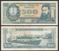 Paraguay - 500 Guaranies Banknote (1952) 1985 VF (3)     (32163 - Otros – América