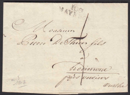 1807 MAYENCE 100 (MAINZ) Seltener Altbrief Nach VERVIERS Belgien Mit Inhalt - Autres & Non Classés