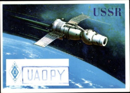 Russia/USSR Postcard QSL Card, Radio Card, USSR, UA0PY, Space Travel - Ungebraucht