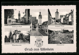 AK Uffenheim, Schwimmbad, Würzburger Strasse, Heimatmuseum  - Wuerzburg