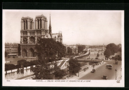 AK Paris, Cathédrale Notre-Dame, Perspective De La Seine  - Autres & Non Classés