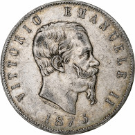 Italie, Vittorio Emanuele II, 5 Lire, 1873, Milan, Argent, TB, KM:8.3 - 1861-1878 : Victor Emmanuel II